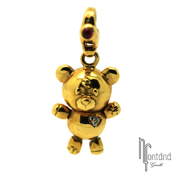 Orsetto pomellato oro e diamanti clearance